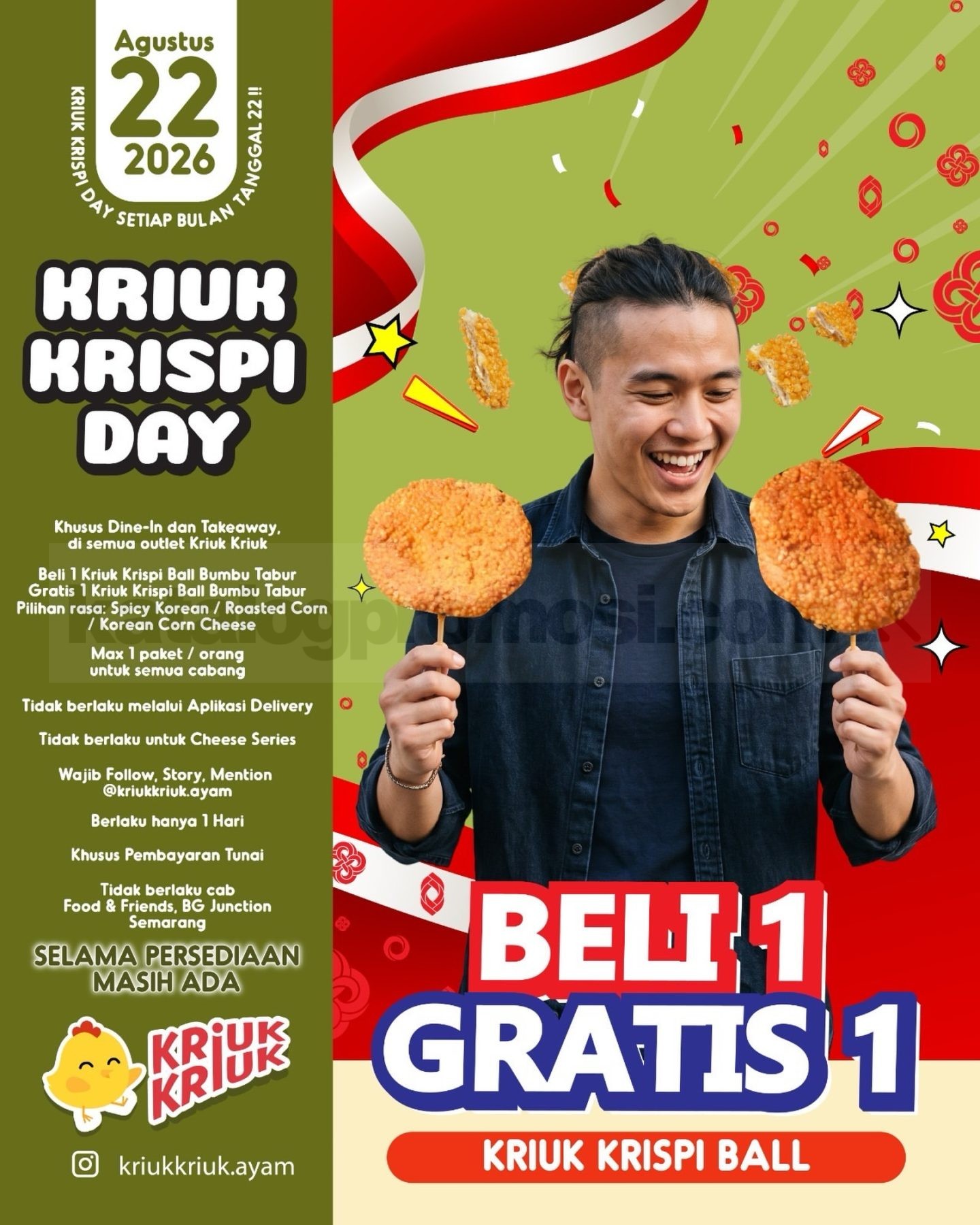 Promo Kriuk Kriuk Kriuk Krispi Day Beli 1 Gratis 1 Krispi Ball