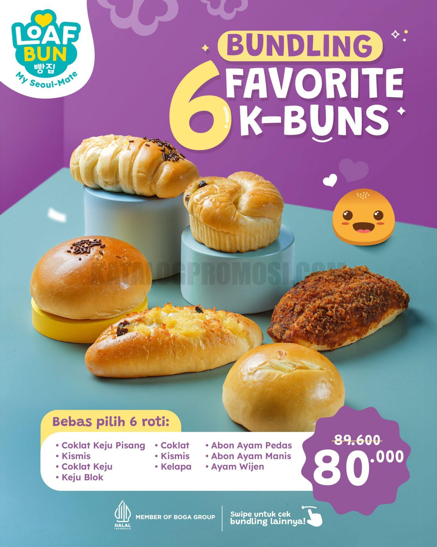 Promo Loaf Bun Bundling 6 K-Buns Mulai Rp80.000 Promo Loaf Bun Bundling 6 K-Buns mulai Rp80.000 dengan pilihan Favorite dan Signature