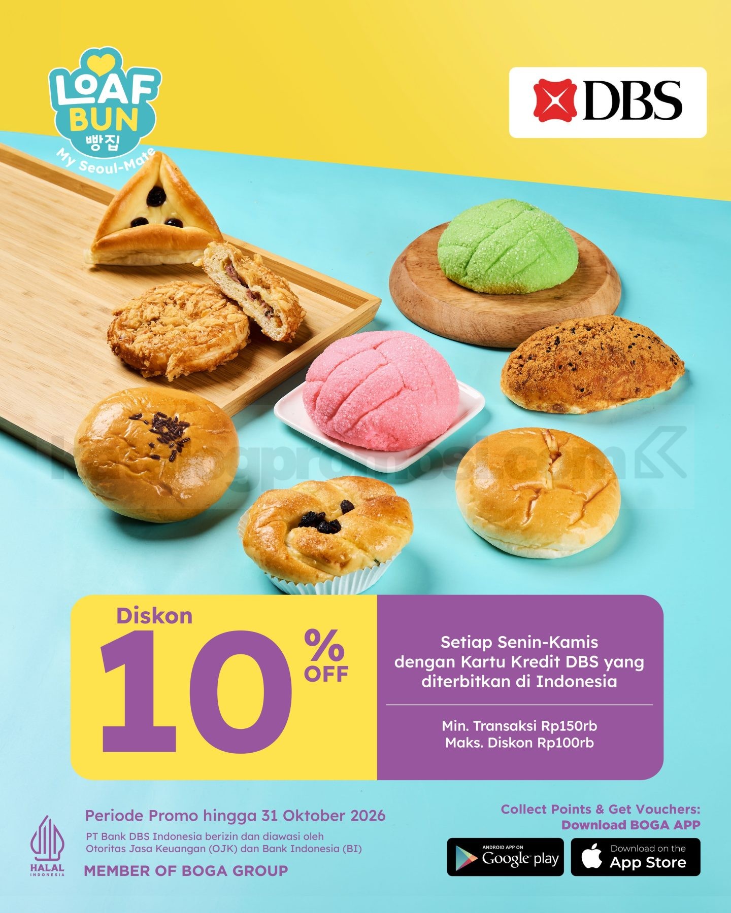 Promo Loaf Bun Diskon Hingga 30% Pakai Kartu Bank