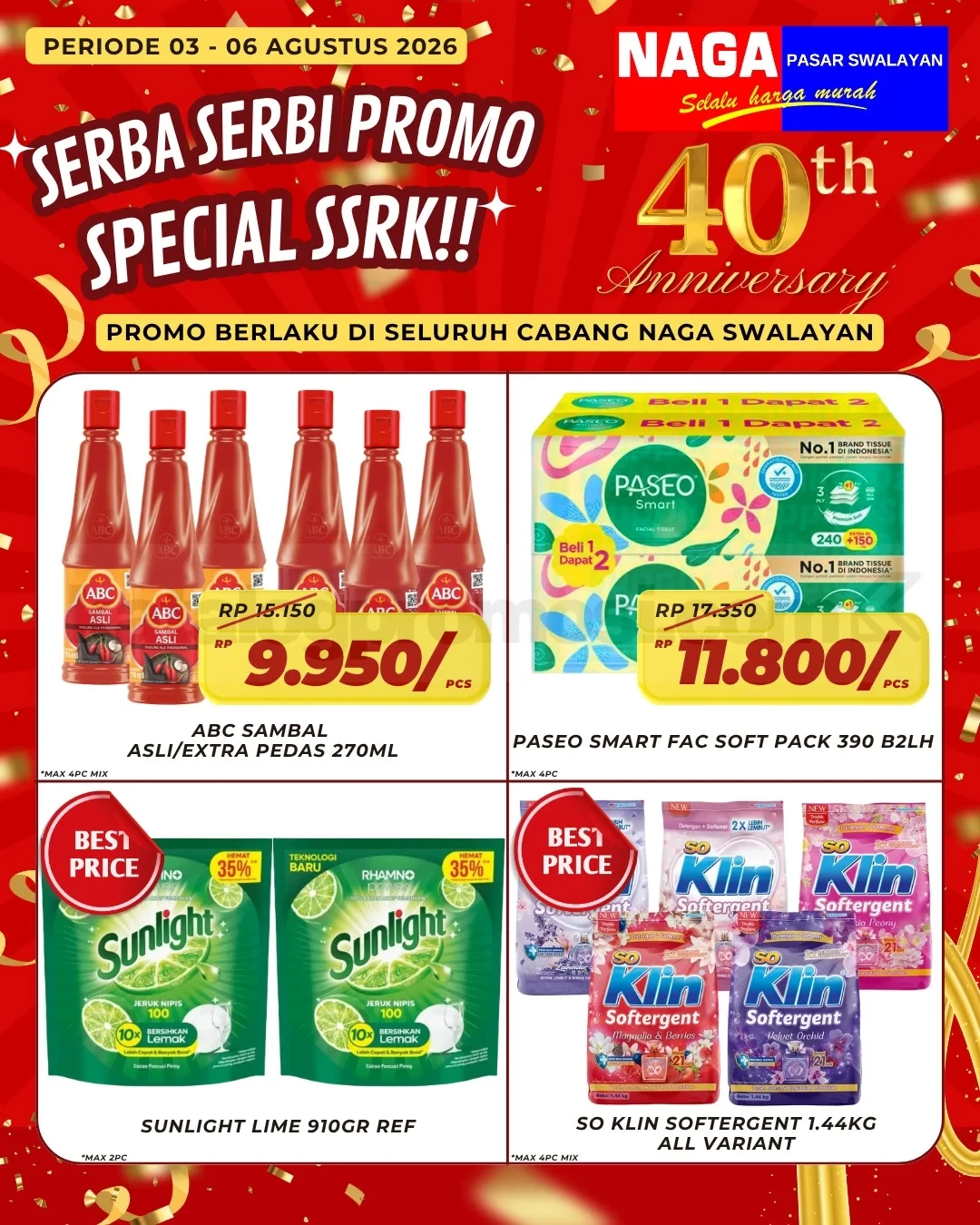 Promo Naga Swalayan WEEKDAY 03-06 Agustus 2026