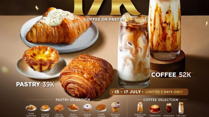 Promo NOB Lucky 7 Coffee atau Pastry Rp17.000 pada 15–17 Juli 2026 di seluruh outlet NOB.