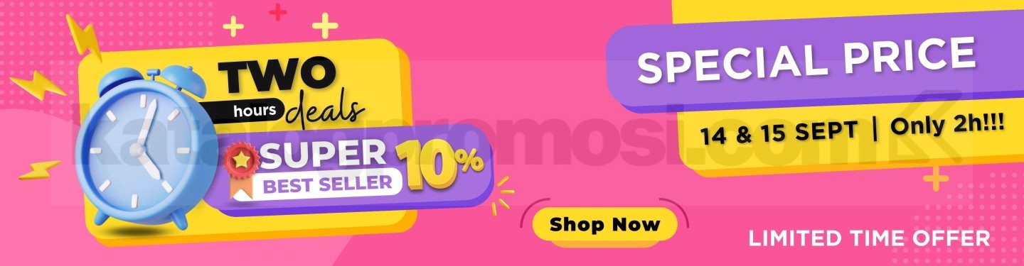 Promo Periplus Two Hours Deals Diskon 10% Promo Periplus Two Hours Deals diskon 10% buku Super Best Seller 14–15 September 2026