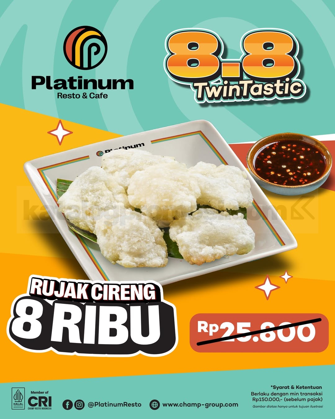 Promo Platinum Resto & Cafe 8.8 TwinTastic Mulai Rp8 Ribu