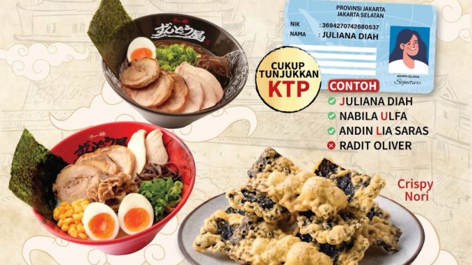 Promo Ramen ZUNDO-YA Nama Berawal J/U/L/Y Gratis Side Dish Promo Ramen ZUNDO-YA Nama Berawal J/U/L/Y Gratis Side Dish di Gandaria City.