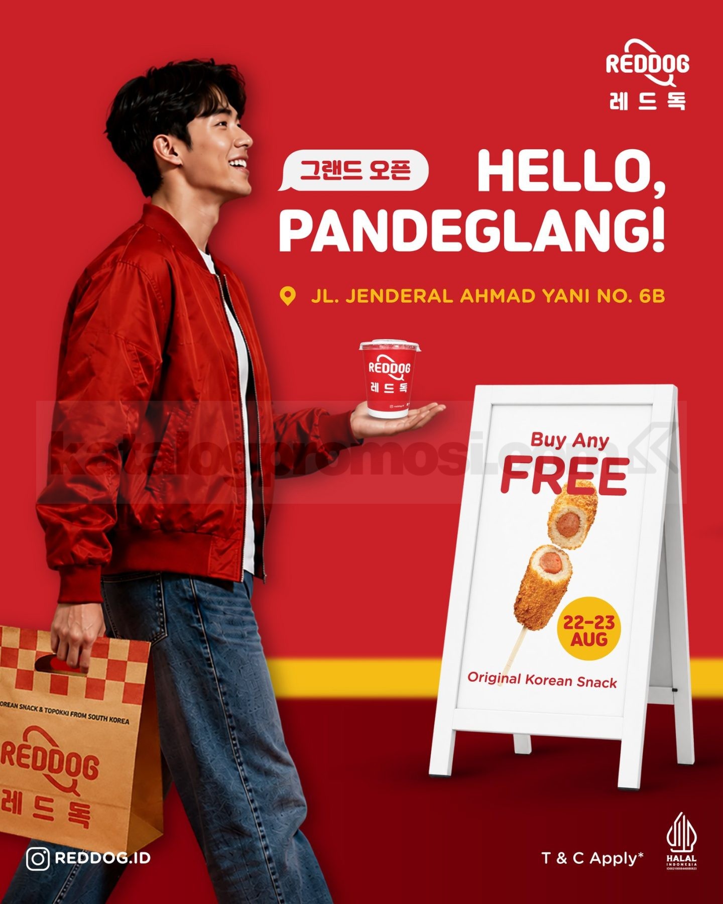 Promo REDDOG Grand Opening Pandeglang Free Korean Snack Promo REDDOG Grand Opening Pandeglang Free Korean Snack dengan pembelian buy any pada 22–23 Agustus 2026