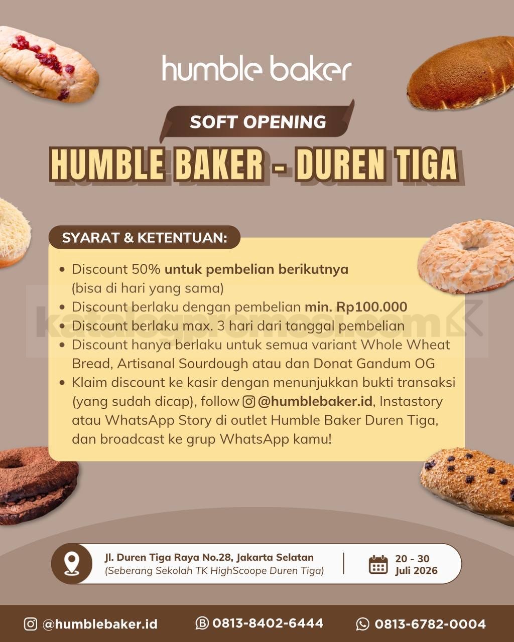 Promo Soft Launching Humble Baker Duren Tiga Diskon 50% Promo Soft Launching Humble Baker Duren Tiga Diskon 50% 1