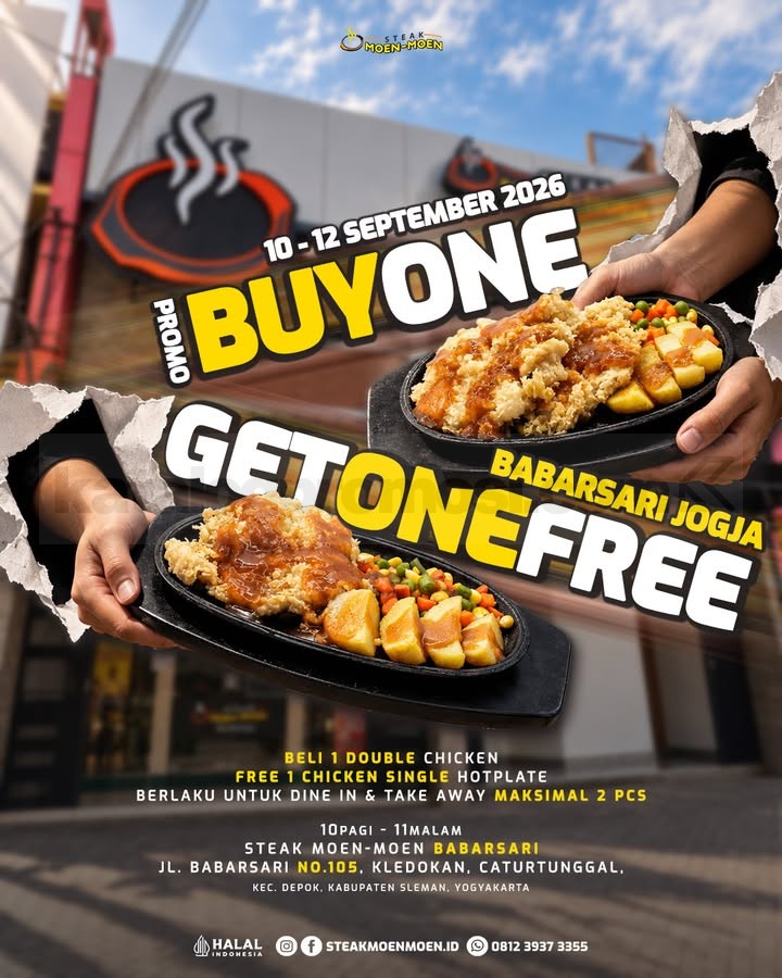Promo Steak Moen Moen Buy 1 Get 1 Free Chicken Hotplate Promo Steak Moen Moen Buy 1 Get 1 Free Chicken Hotplate di Babarsari