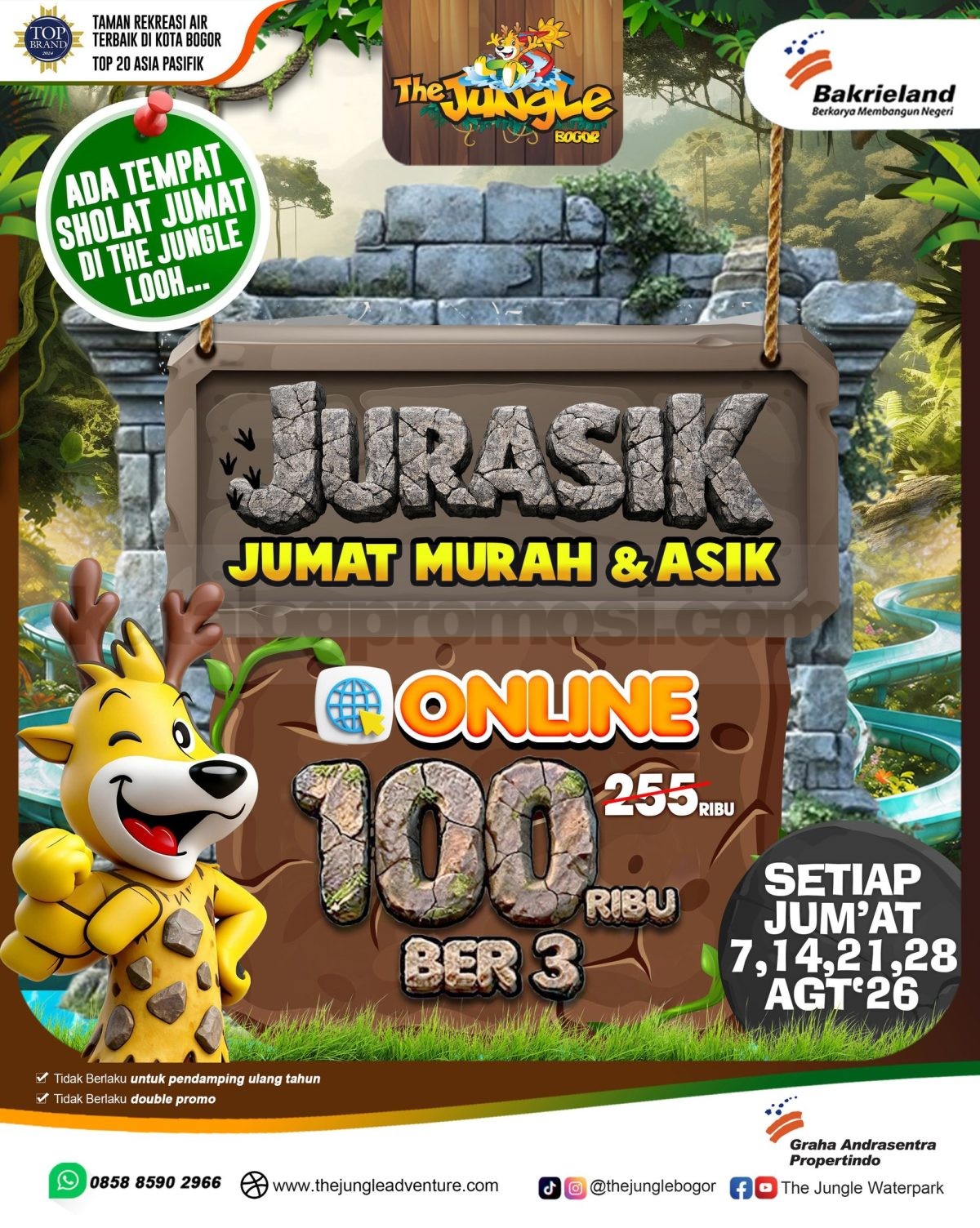 Promo The Jungle JURASIK Jumat Murah Asik Mulai Rp. 50.000 Promo The Jungle JURASIK Jumat Murah Asik Mulai Rp. 50.000 1