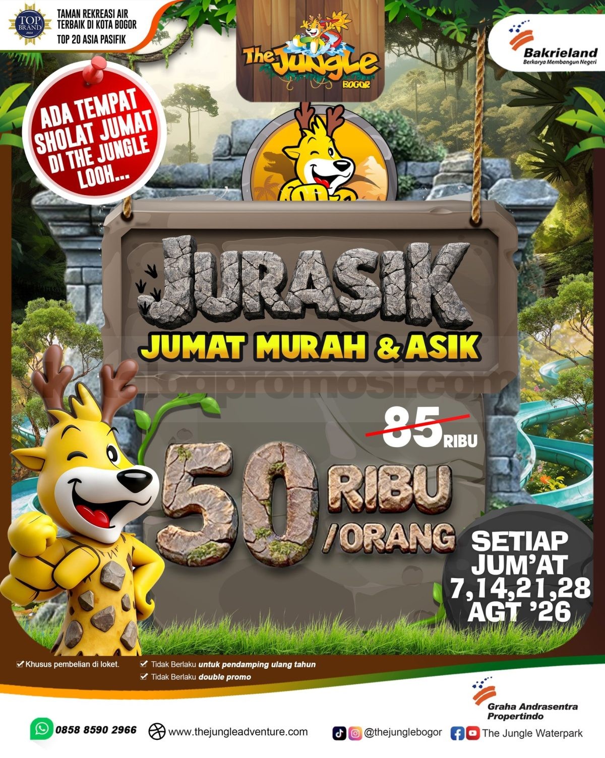 Promo The Jungle JURASIK Jumat Murah Asik Mulai Rp. 50.000 Promo The Jungle JURASIK Jumat Murah Asik Mulai Rp. 50.000 2