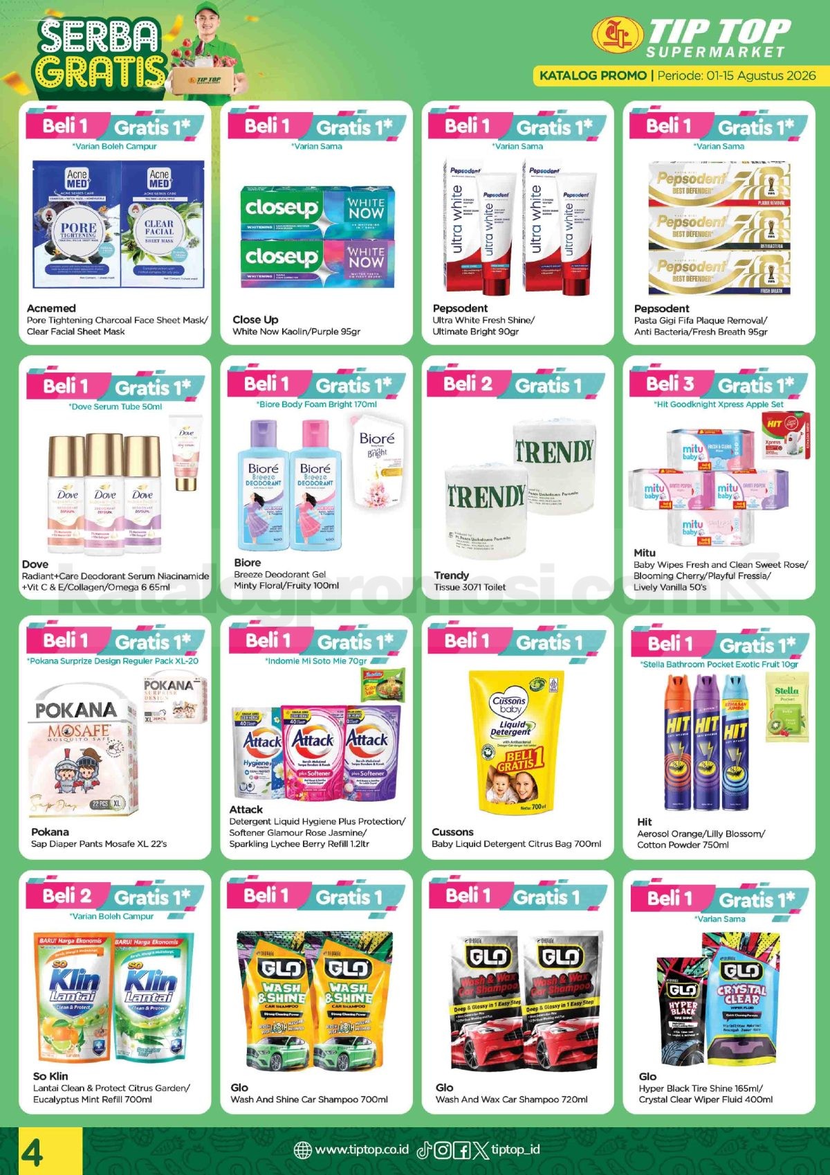 Promo TIP TOP SWALAYAN Katalog Mingguan 01-15 Agustus 2026