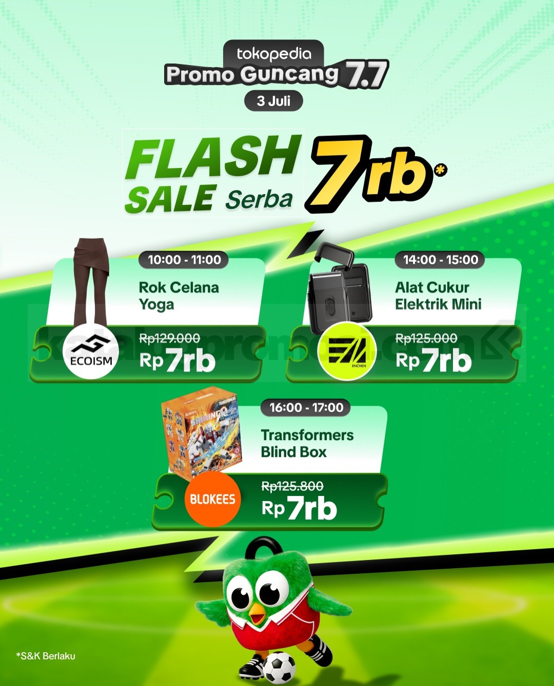 Promo Tokopedia Guncang 7.7 Flash Sale Serba Rp7.000 Promo Tokopedia Guncang 7.7 Flash Sale Serba Rp7.000 2