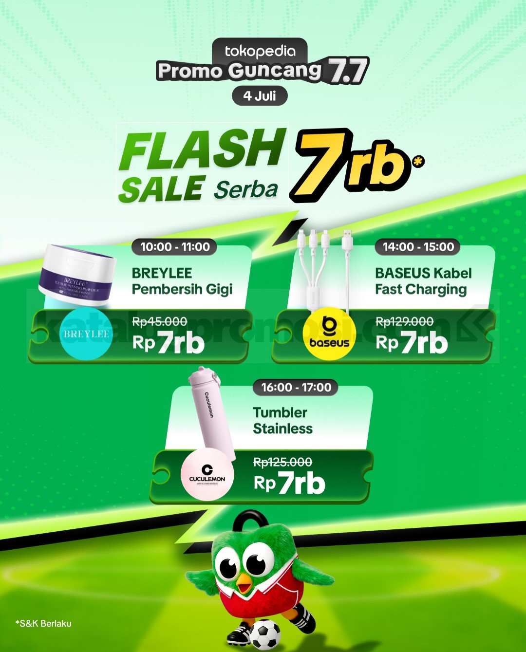 Promo Tokopedia Guncang 7.7 Flash Sale Serba Rp7.000 Promo Tokopedia Guncang 7.7 Flash Sale Serba Rp7.000 3