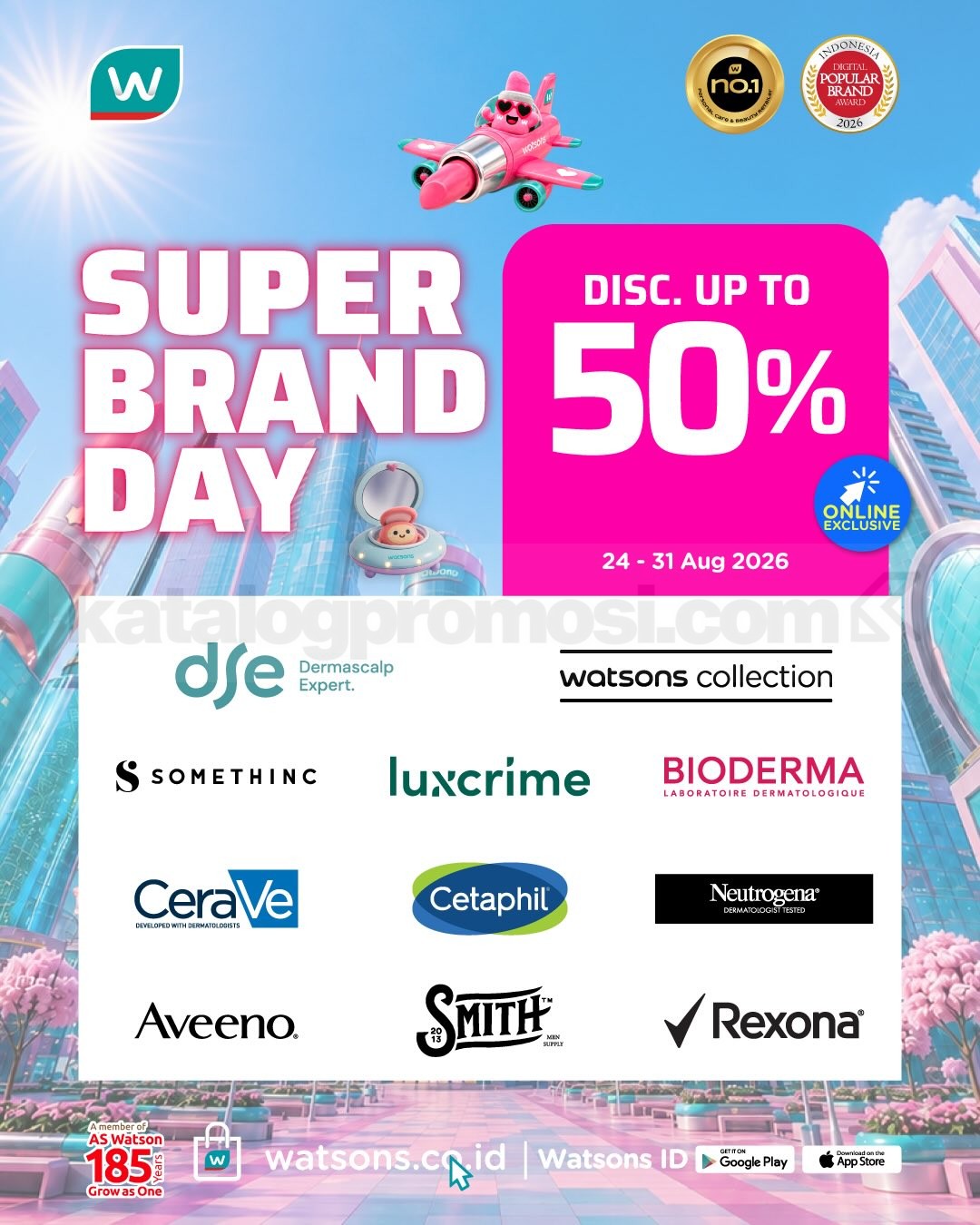 Promo Watsons Super Brand Day Diskon hingga 50%