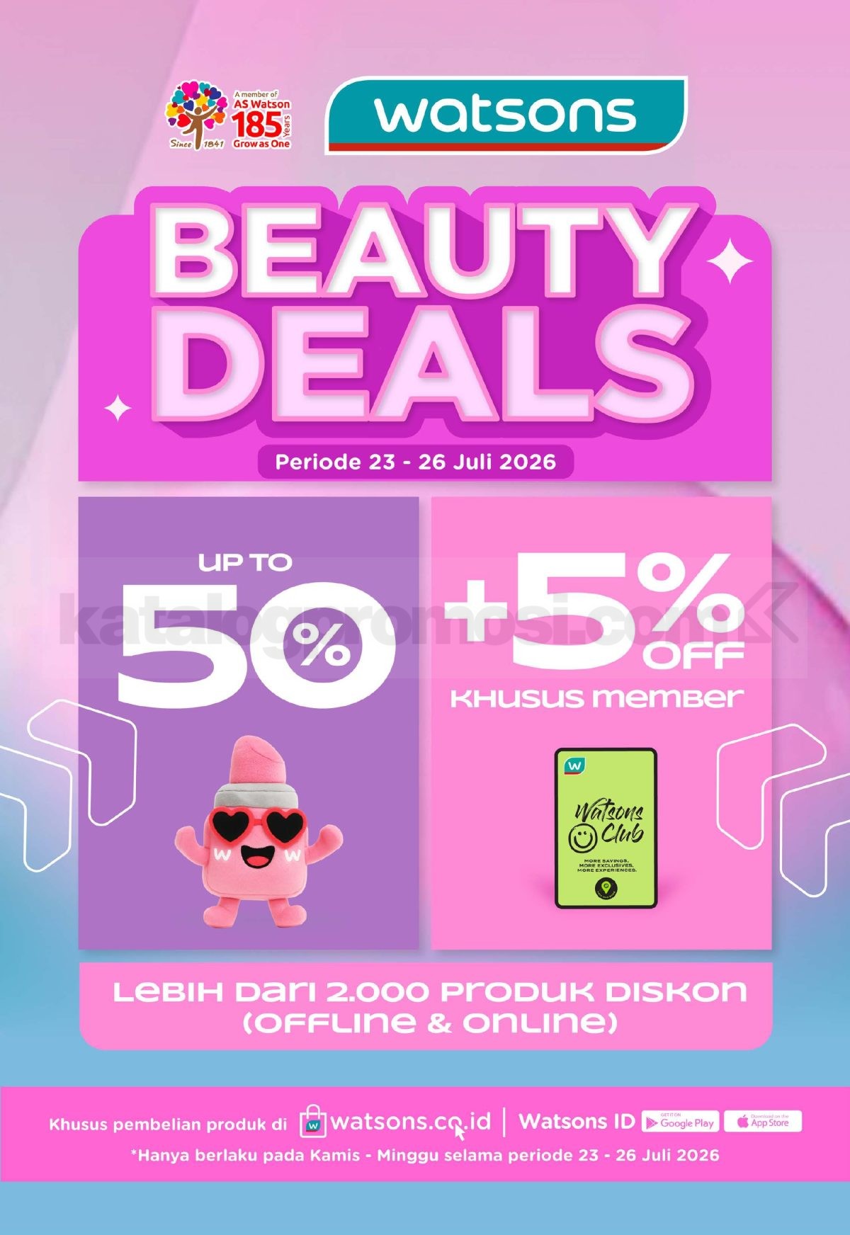 Promo Watsons Weekend Deals Diskon hingga 50% Promo Watsons Weekend Deals Diskon hingga 50%