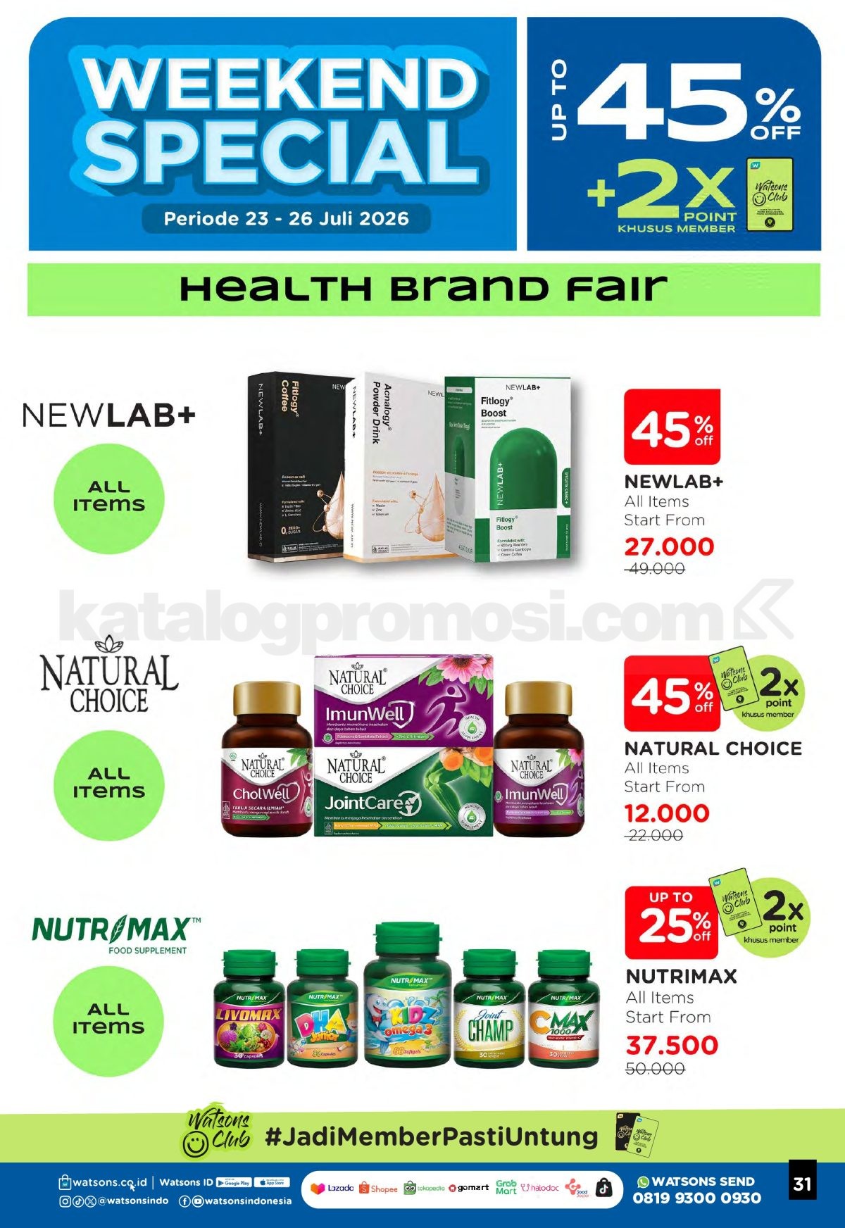 Promo Watsons Weekend Deals Diskon hingga 50% Promo Watsons Weekend Deals Diskon hingga 50% 30