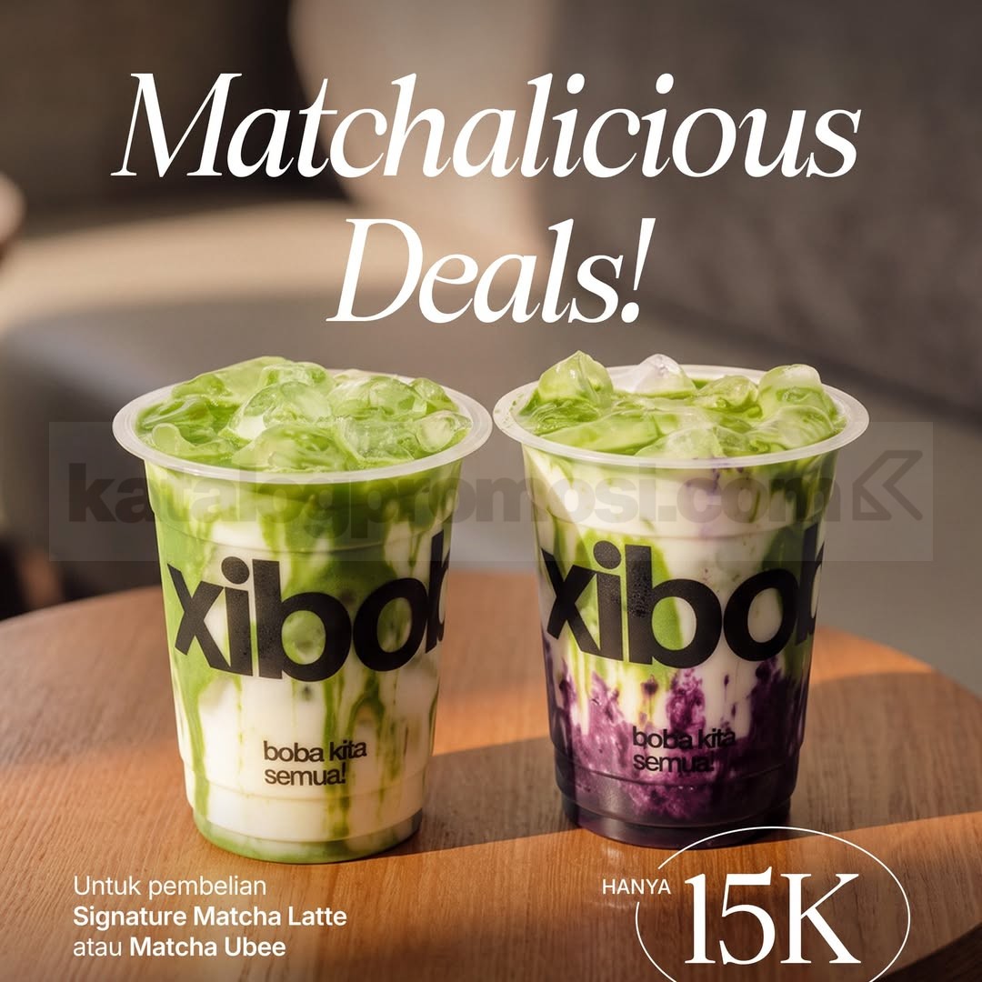 Promo Xiboba Matchalicious Deals Hanya Rp. 15.000 Promo Xiboba Matchalicious Deals Hanya Rp. 15.000 untuk Signature Matcha Latte dan Matcha Ubee Xiboba.