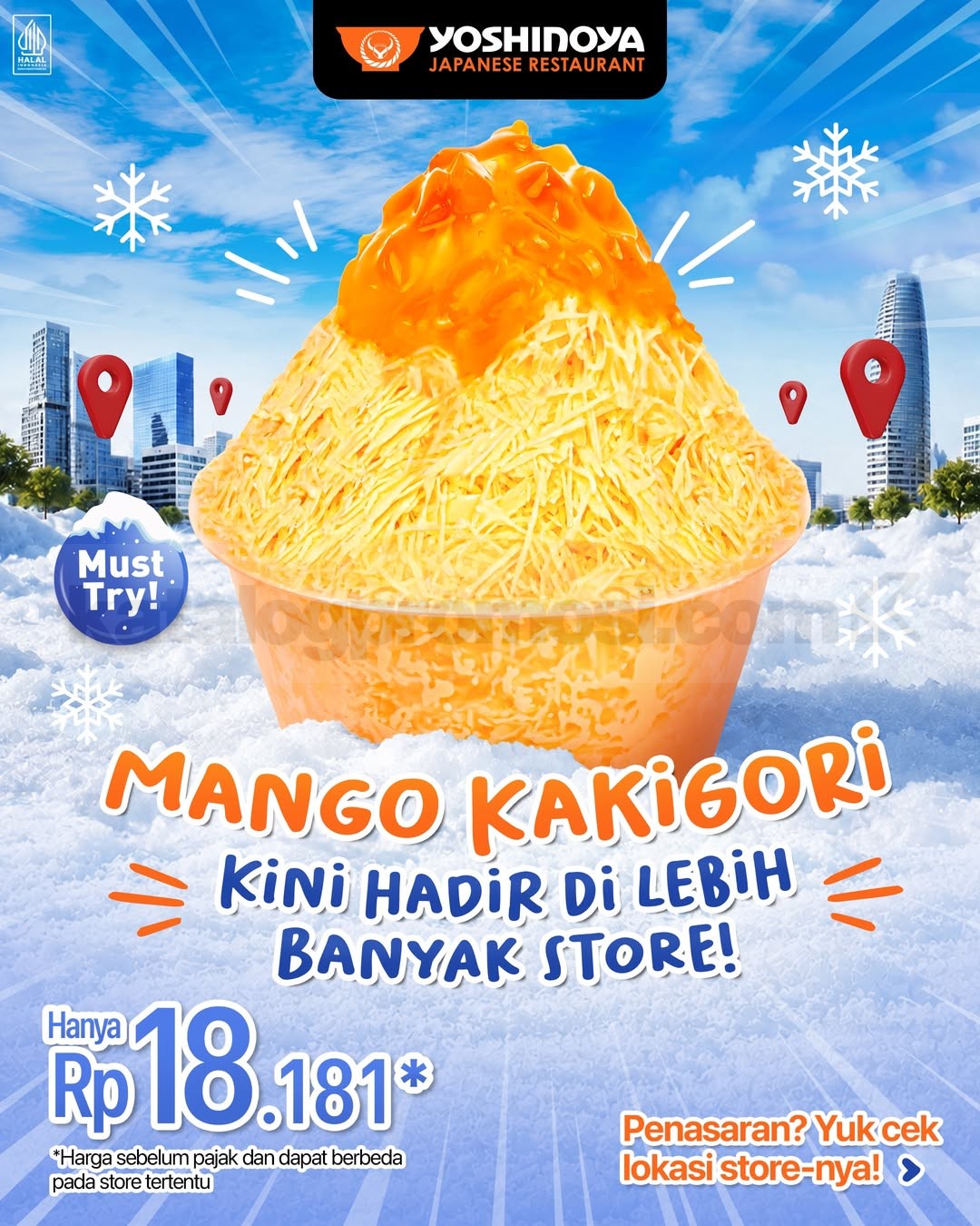 Promo Yoshinoya Mango Kakigori Rp18.181 Promo Yoshinoya Mango Kakigori Rp18.181 di store pilihan dengan harga sebelum pajak