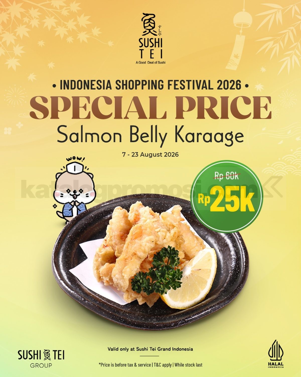 Promo Sushi Tei Indonesia Shopping Festival Salmon Belly Karaage Rp. 25.000 Promo Sushi Tei Indonesia Shopping Festival Salmon Belly Karaage Rp. 25.000