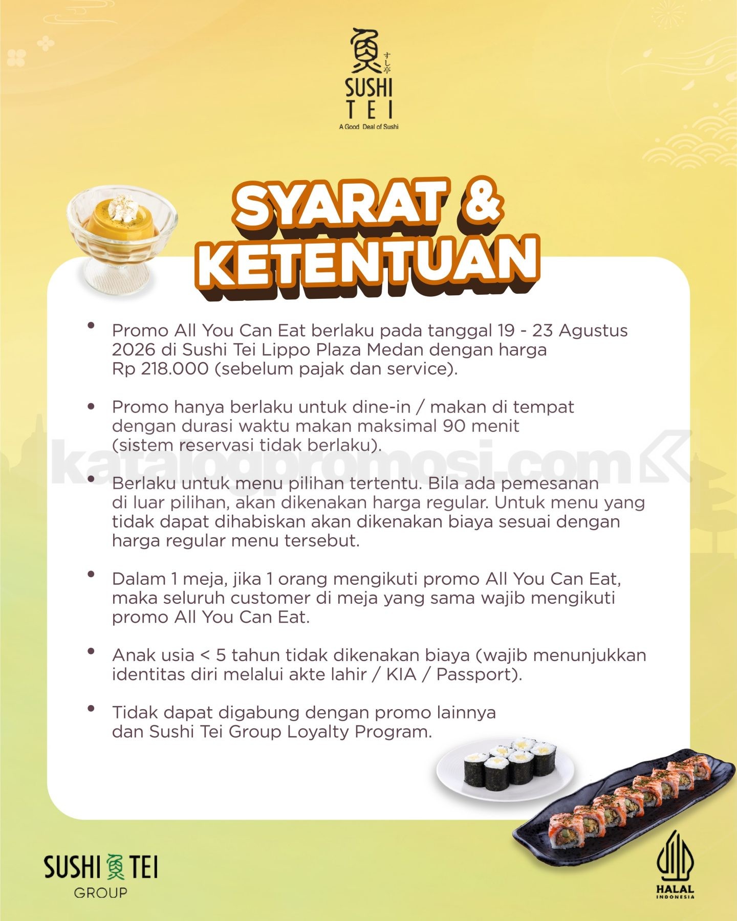 Promo Sushi Tei Medan AYCE Sushi Cuma Rp. 218.000++ Promo Sushi Tei Medan AYCE Sushi Cuma Rp. 218.000++ 1