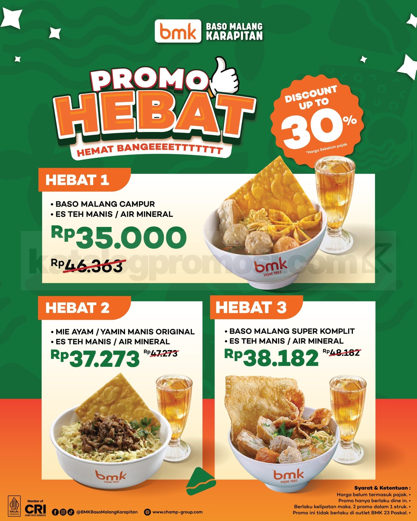 Promo BMK September Menu Favorit Mulai Rp. 35 Ribuan Promo BMK September Menu Favorit Mulai Rp. 35 Ribuan untuk dine-in