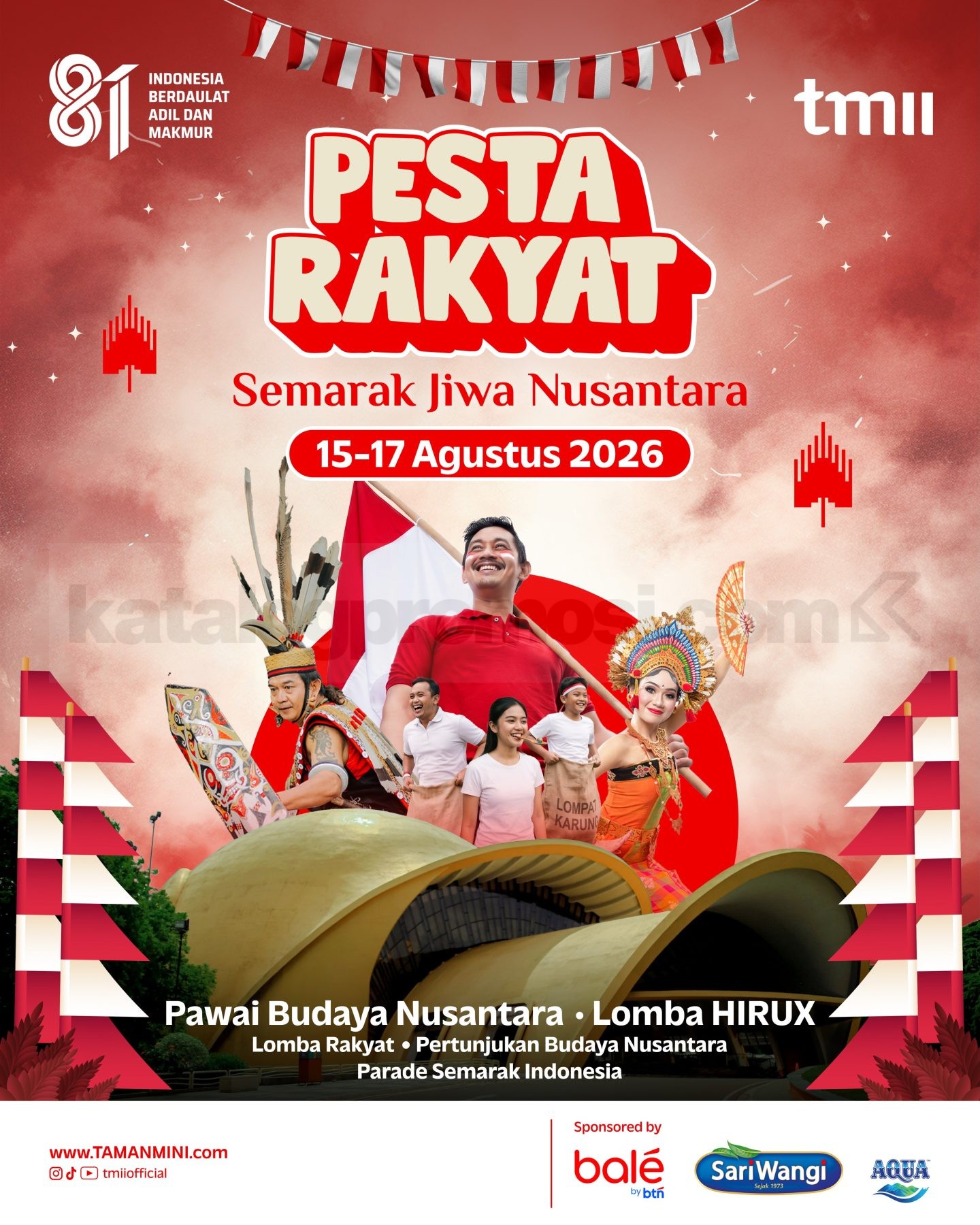 Pesta Rakyat TMII 17 Agustus 2026 Tiket Masuk Cuma Rp17.800
