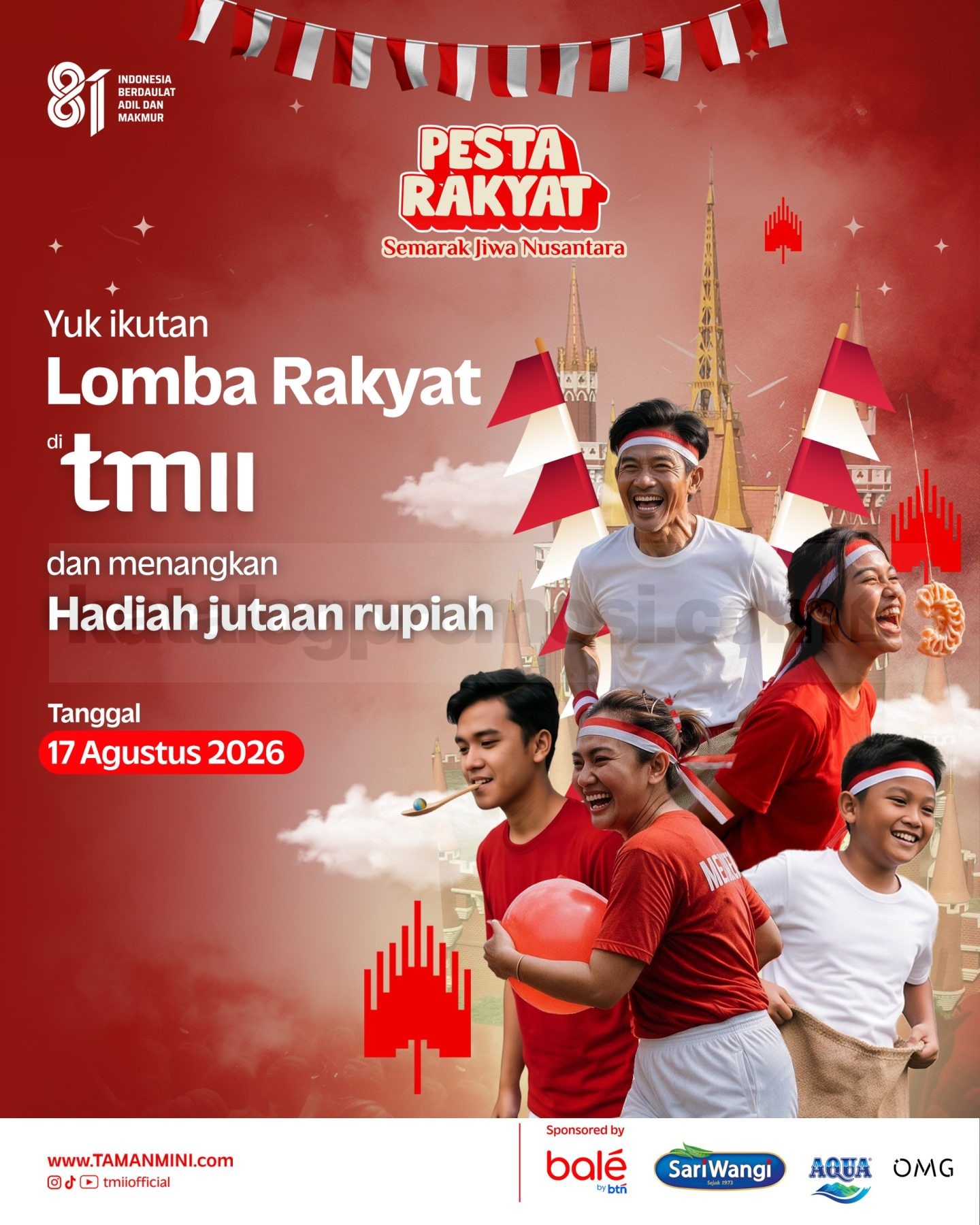 Pesta Rakyat TMII 17 Agustus 2026 Tiket Masuk Cuma Rp17.800