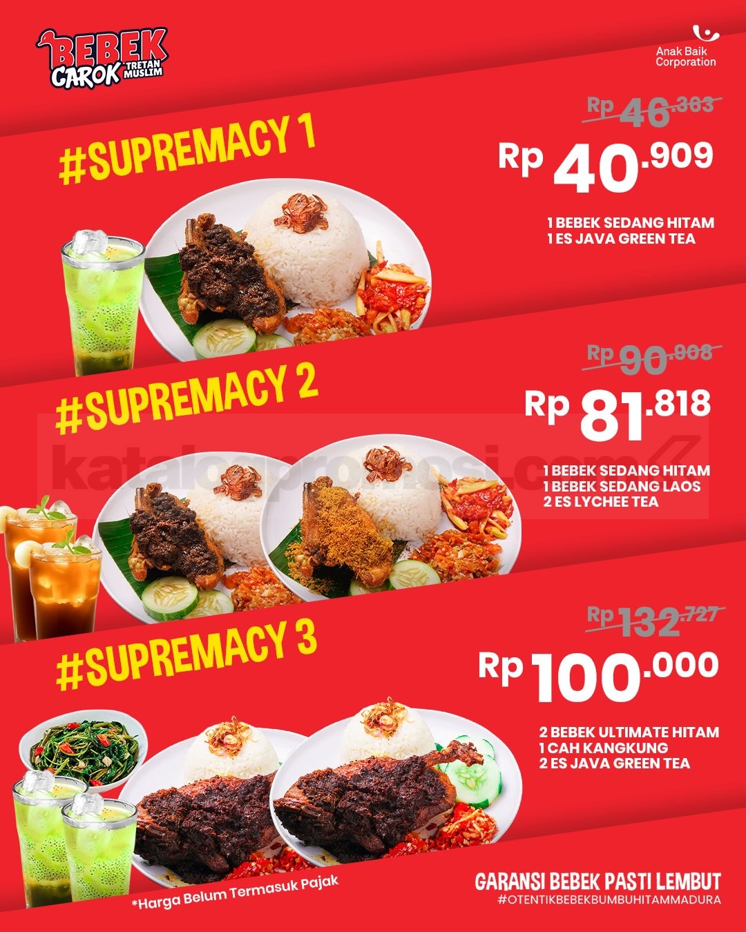Promo Bebek Carok Paket Supremacy Mulai Rp40.909