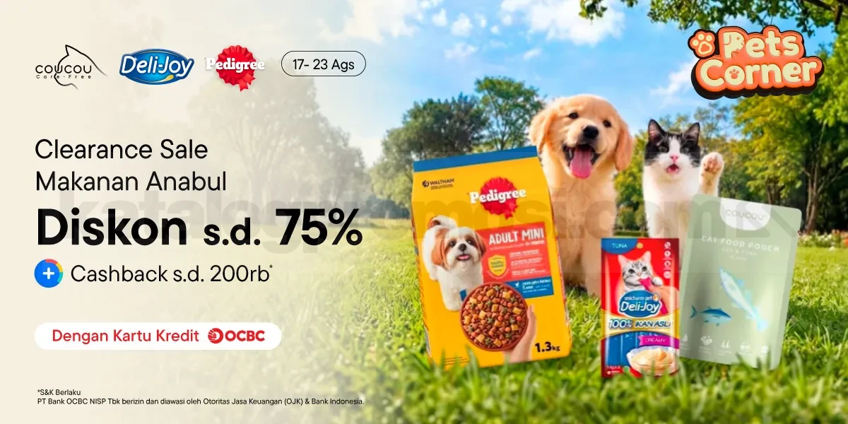 Promo Blibli Pet Corner Makanan Anabul Diskon hingga 75% Promo Blibli Pet Corner Makanan Anabul Diskon hingga 75% dengan cashback dan promo kartu kredit OCBC