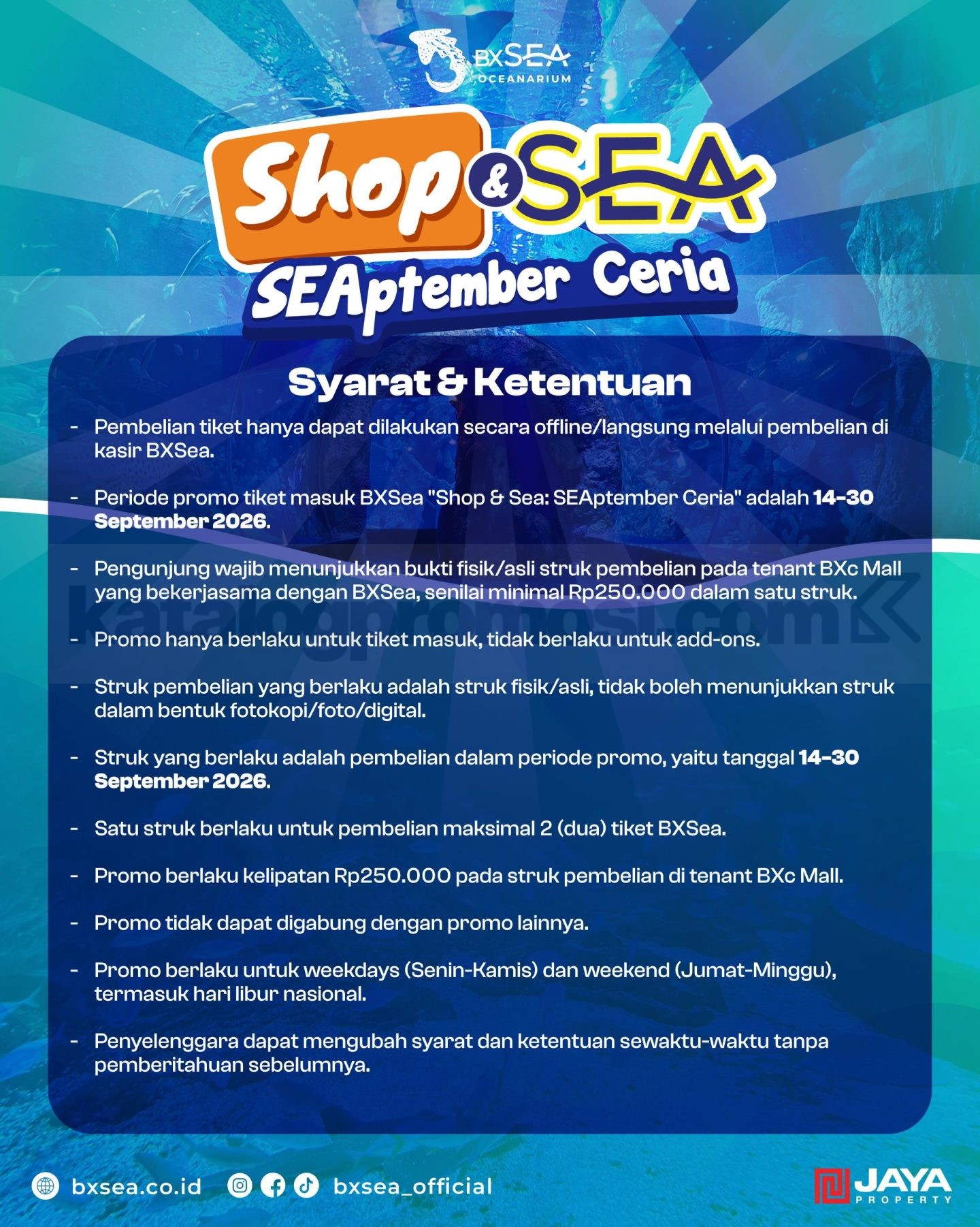 Promo BXSea Shop & Sea Tiket Masuk Mulai Rp80.000 Promo BXSea Shop & Sea Tiket Masuk Mulai Rp80.000 2