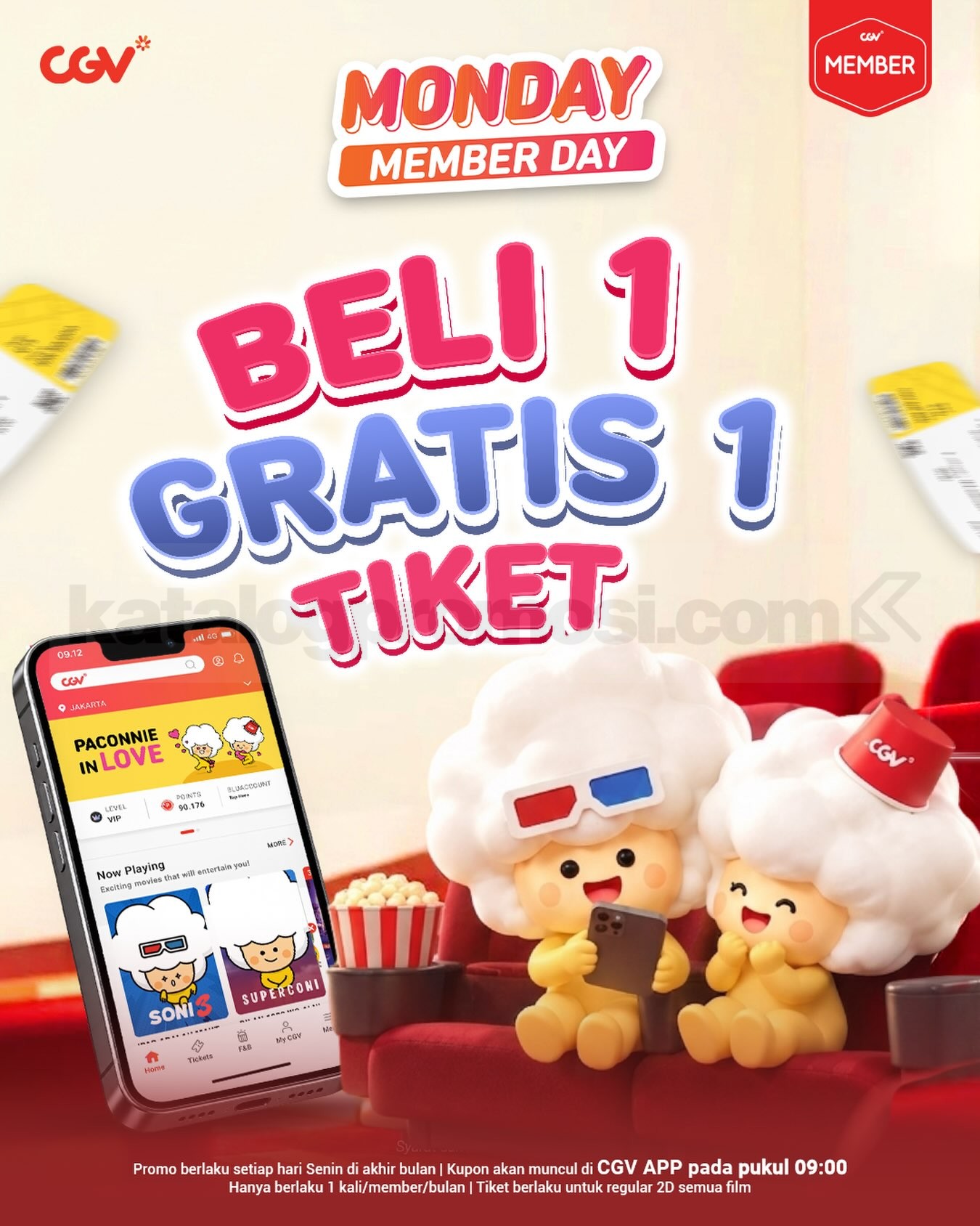 Promo CGV Monday Member Day Beli 1 Gratis 1 Tiket