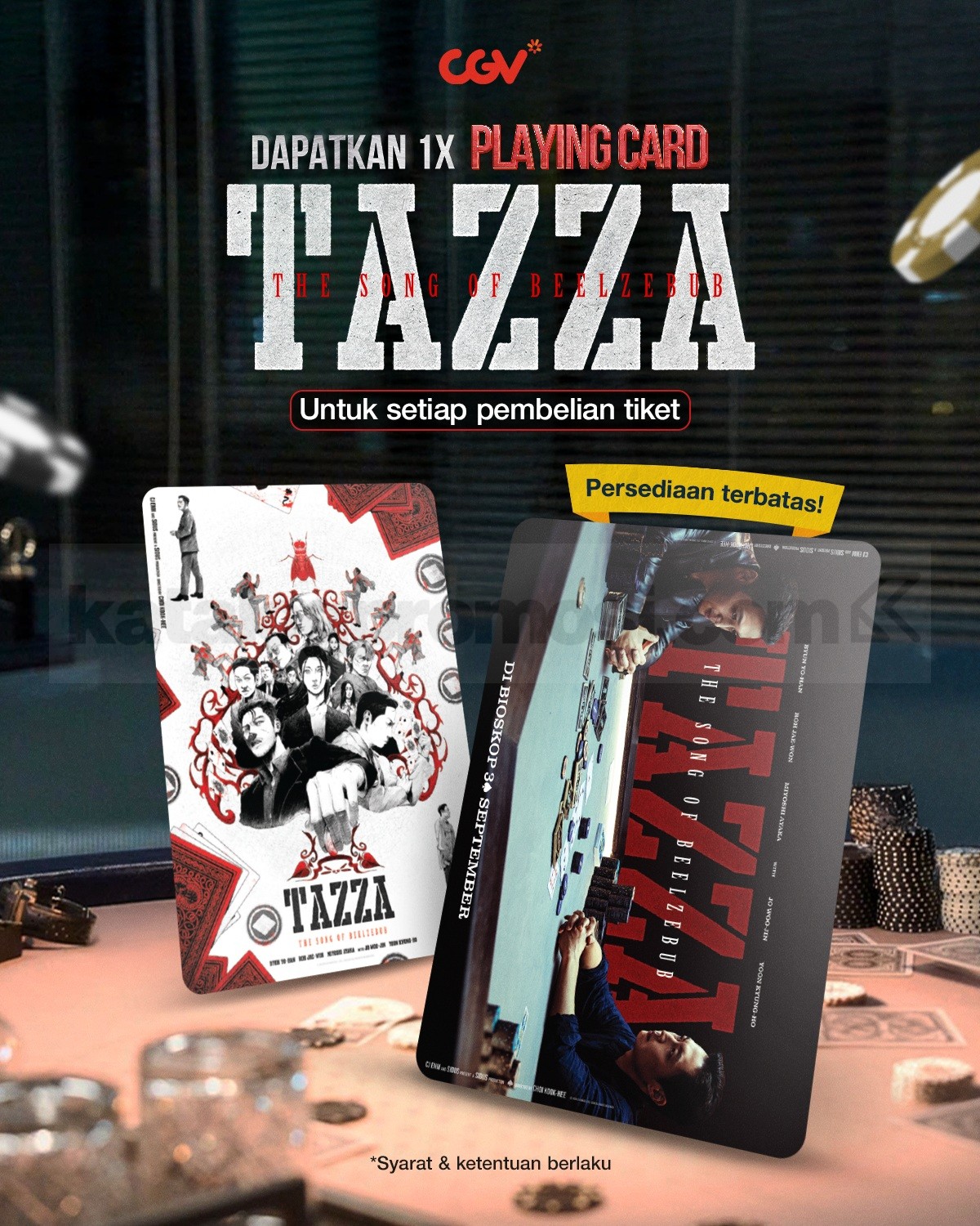 Promo CGV TAZZA The Song of Belzeebub Gratis Playing Card Promo CGV TAZZA The Song of Belzeebub Playing Card mulai 30 September