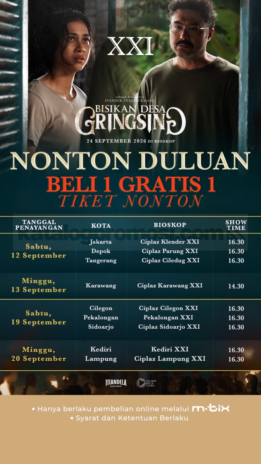Promo Cinema XXI Beli 1 Gratis 1 Bisikan Desa Gringsing Promo Cinema XXI Beli 1 Gratis 1 Bisikan Desa Gringsing 1