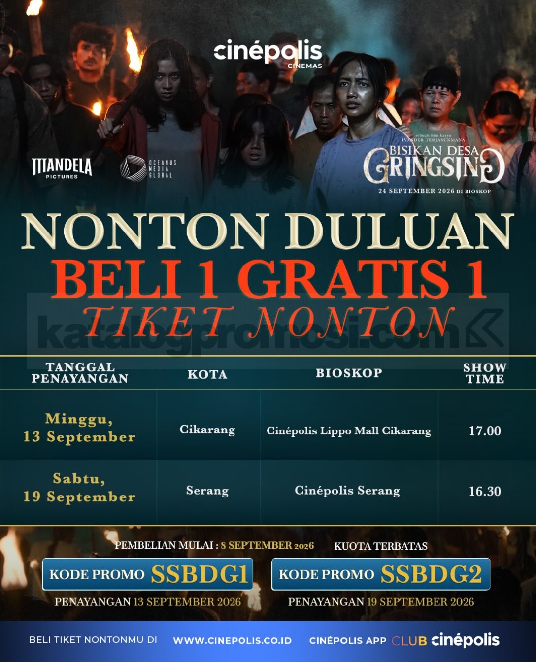 Promo Cinépolis Beli 1 Gratis 1 Tiket Bisikan Desa Gringsing