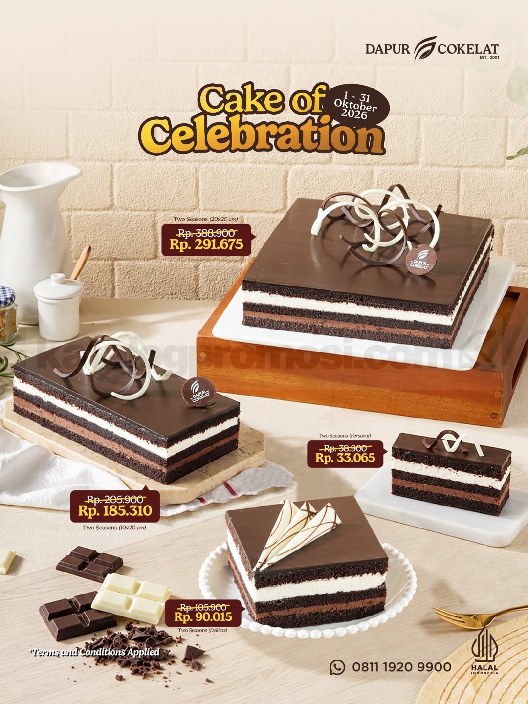 Promo Dapur Cokelat Two Seasons Mulai Rp33.065 Promo Dapur Cokelat Two Seasons mulai Rp33.065 dengan penawaran spesial up to 35% selama Oktober 2026