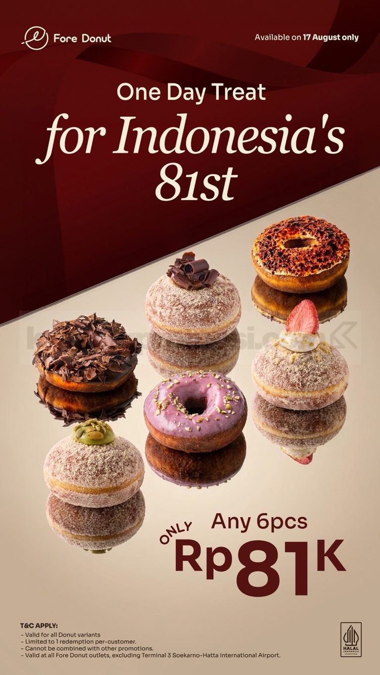 Promo Fore Donut 17 Agustus 6 Donut Cuma Rp81.000