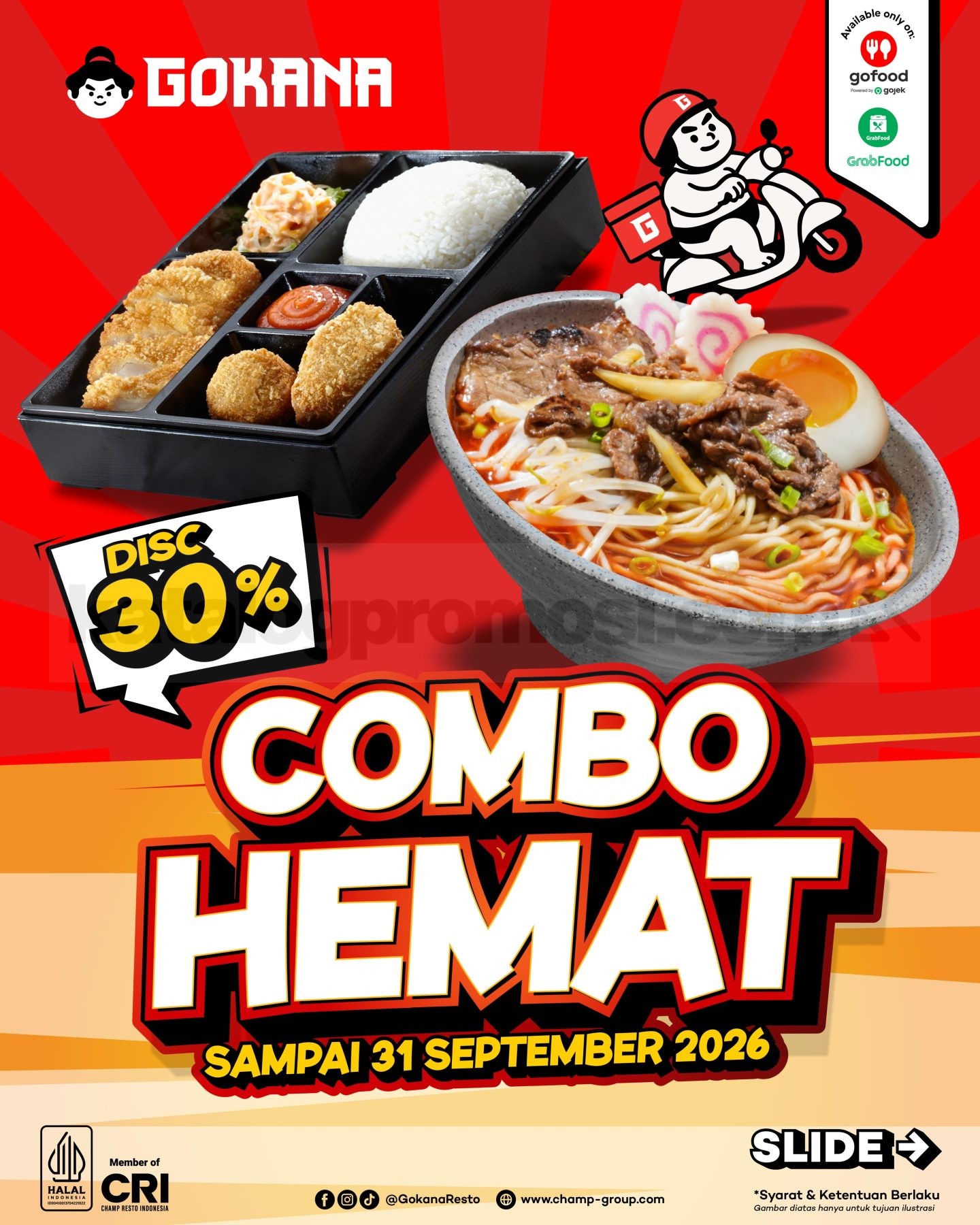 Promo Gokana Combo Hemat Diskon 30% Promo Gokana Combo Hemat Diskon 30% dengan empat pilihan paket mulai Rp69.000