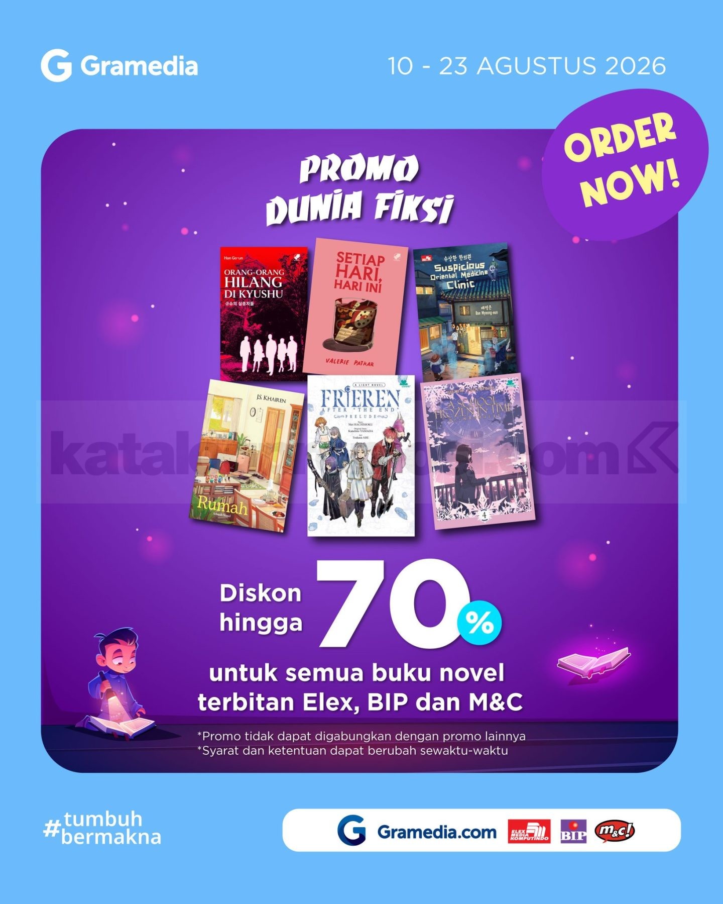 Promo Gramedia Dunia Fiksi Diskon hingga 70%