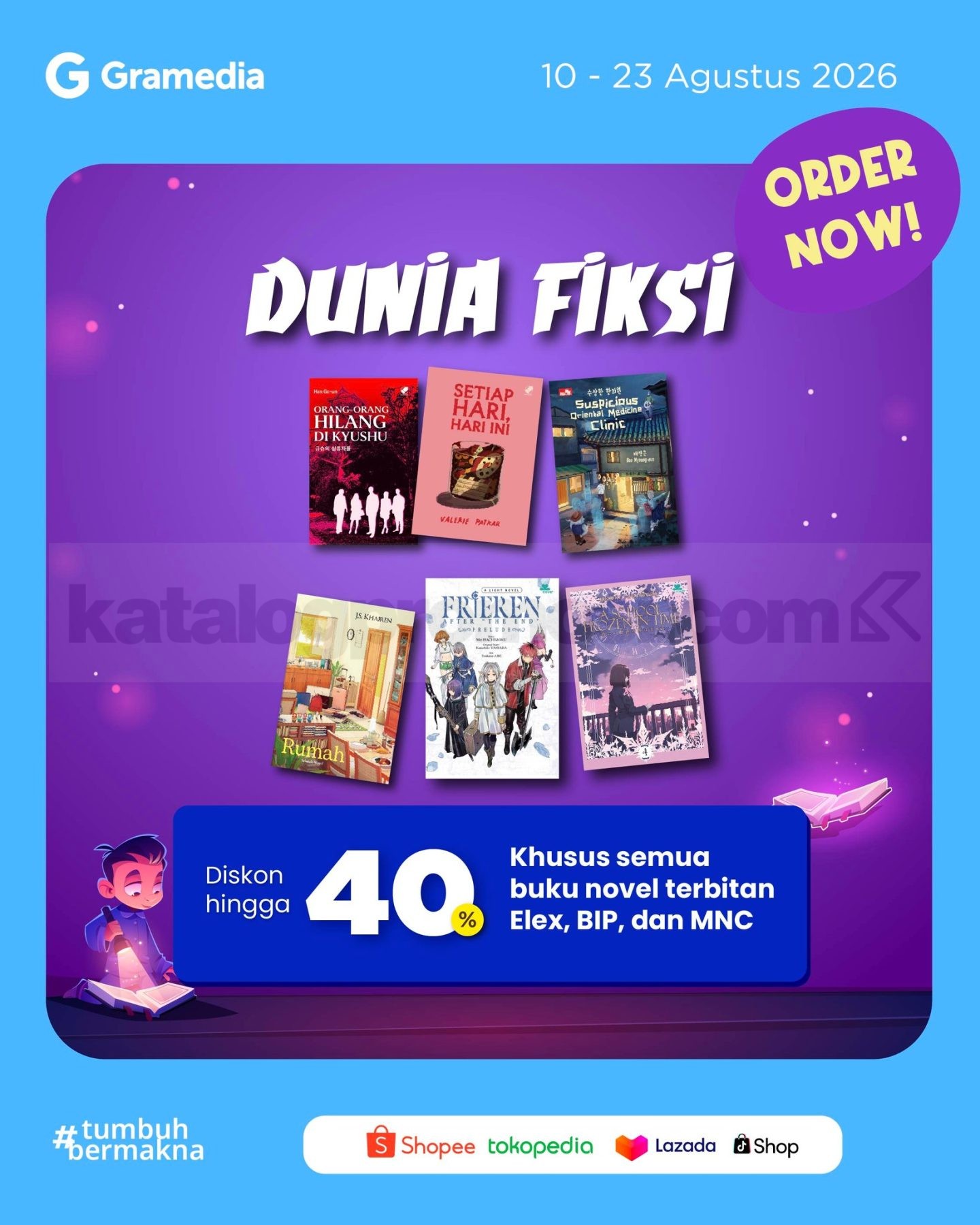 Promo Gramedia Dunia Fiksi Diskon hingga 70%