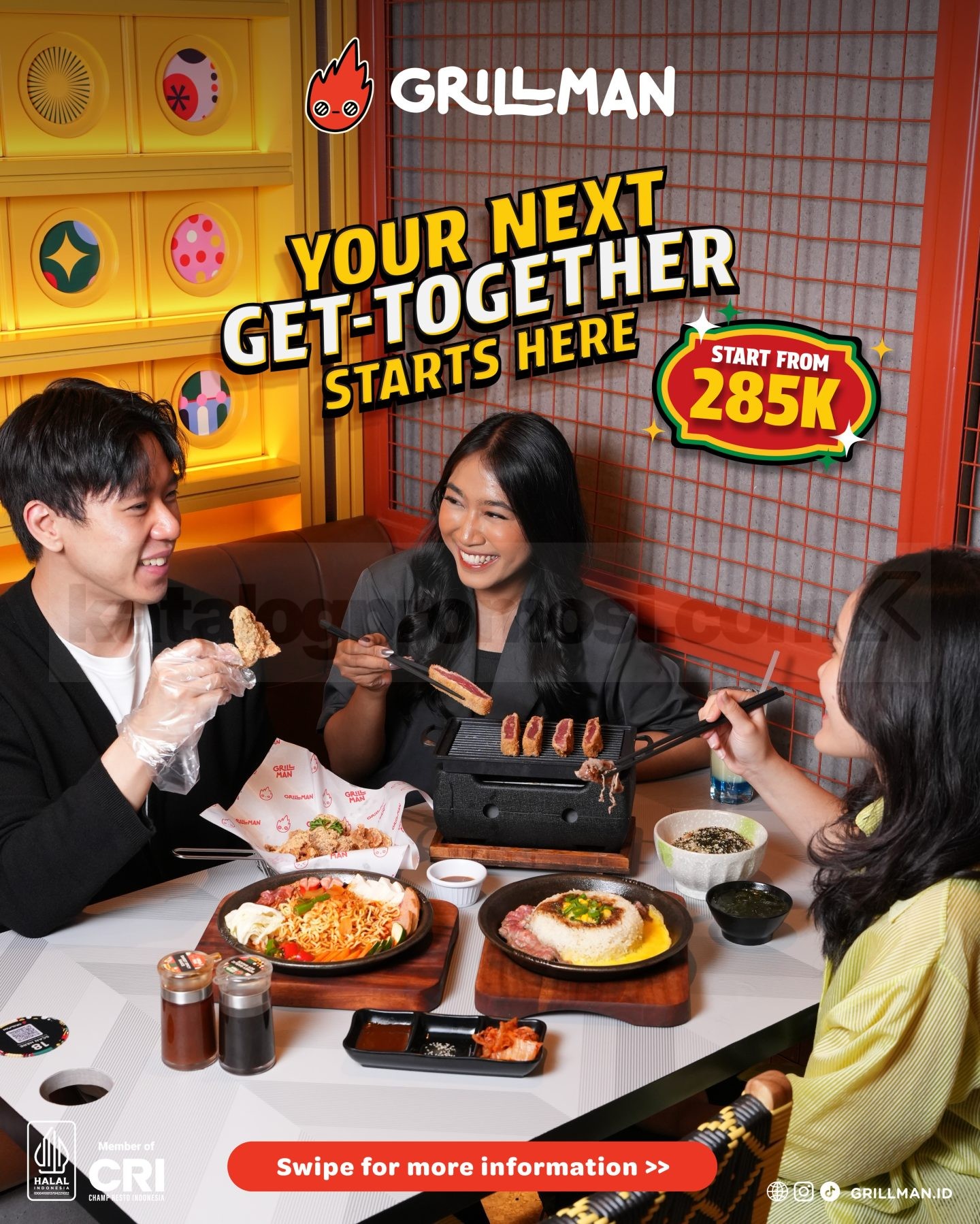 Promo GRILLMAN Group Package Mulai Rp285.000 Promo GRILLMAN Group Package mulai Rp285.000 untuk paket makan 3–5 pax dengan pilihan menu dan minuman