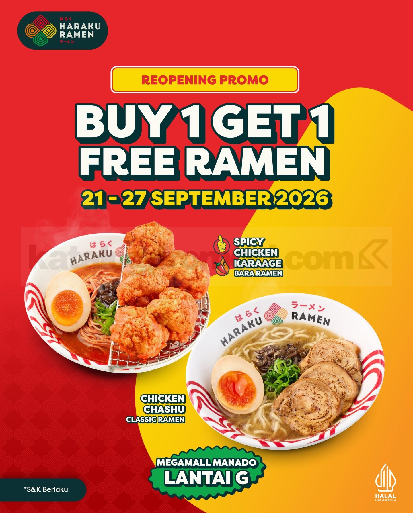 Promo Haraku Ramen Opening Beli 1 Gratis 1 Promo Haraku Ramen Opening Beli 1 Gratis 1 1