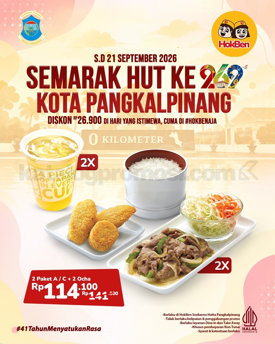 Promo HokBen HUT Kota Pangkalpinang Simple 2 Rp114.100