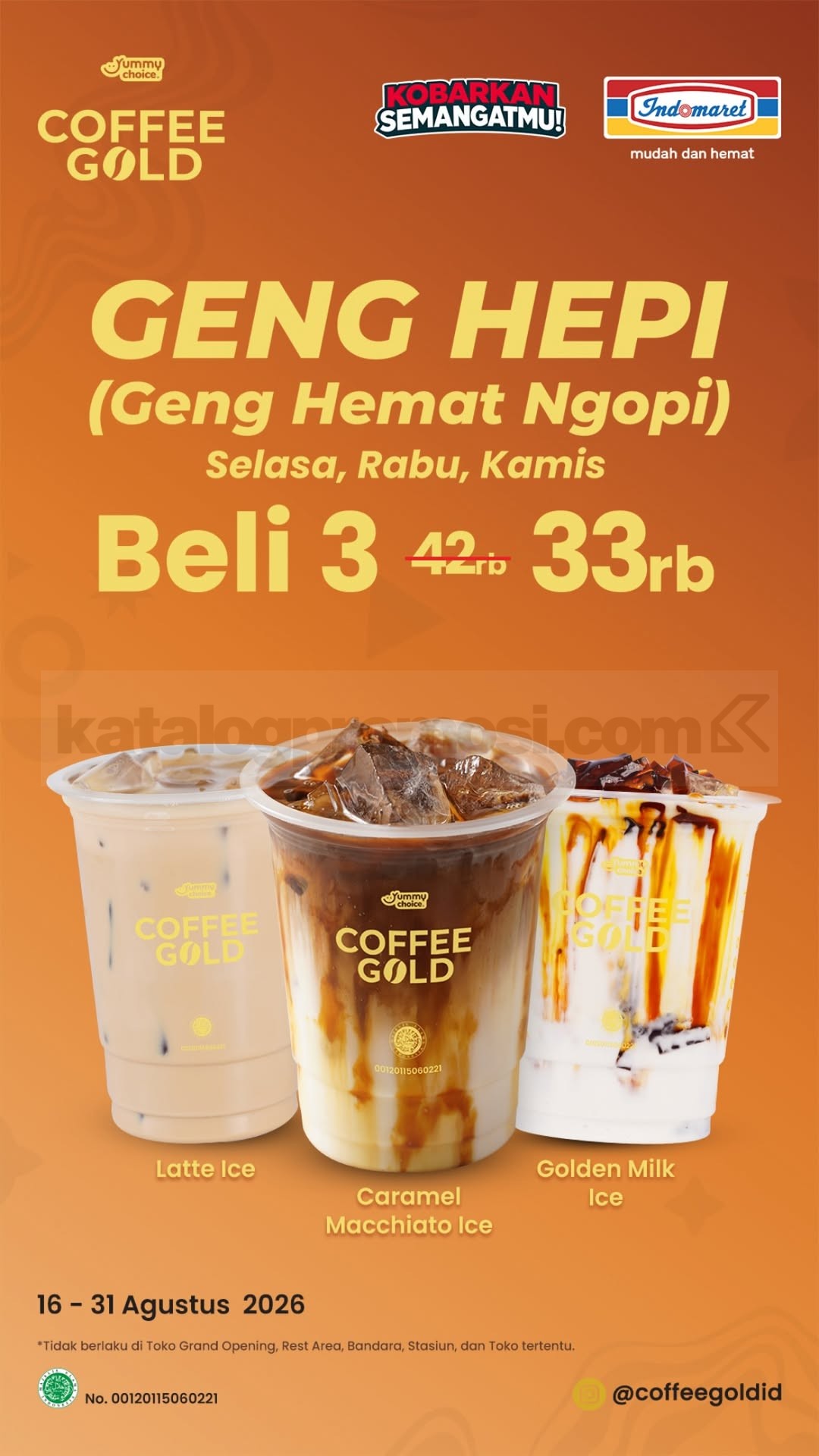 Promo Indomaret Coffee Gold Geng Hepi Beli 3 Rp 33.000