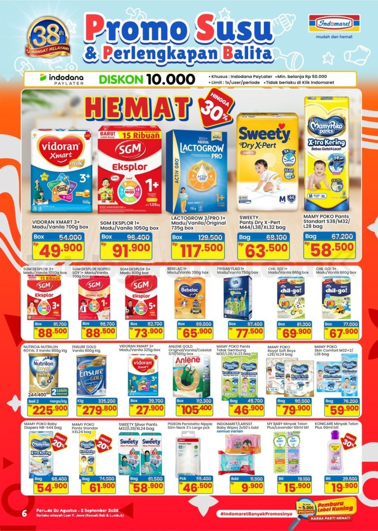 Promo Indomaret Susu & Perlengkapan Balita 20 Agustus - 02 September 2026