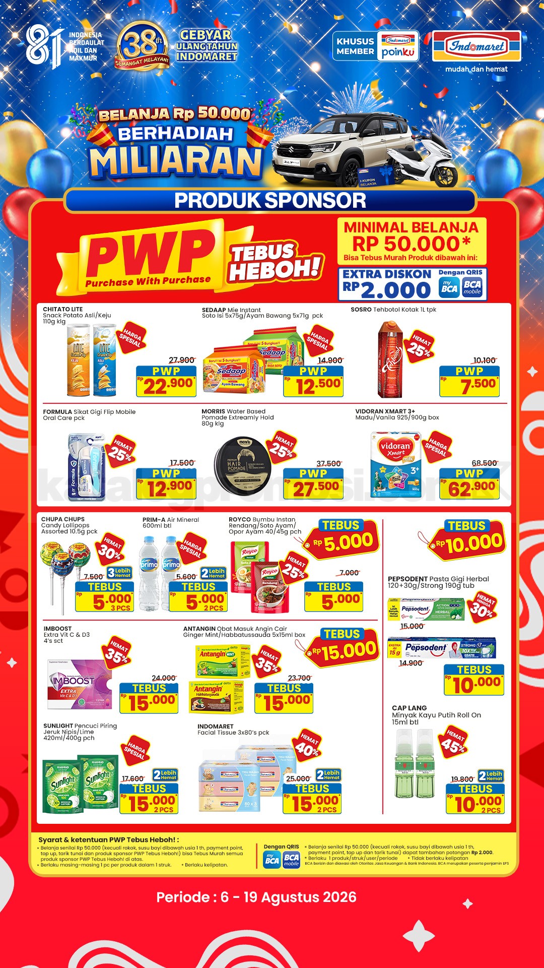 Promo Indomaret Tebus Murah PWP 06-19 Agustus 2026
