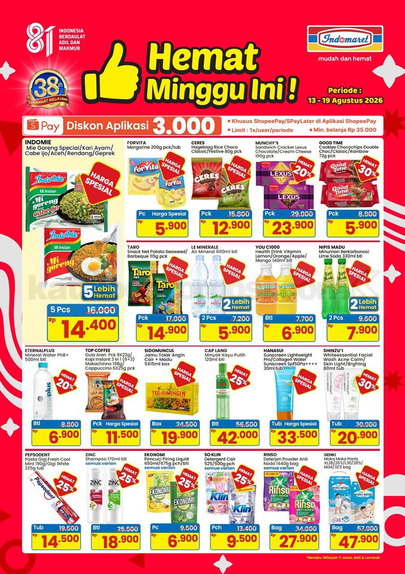 Promo JSM Indomaret 13-16 Agustus 2026 Minggu Ini