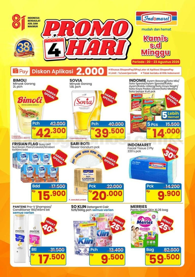 Promo JSM Indomaret 21-23 Agustus 2026 Minggu Ini