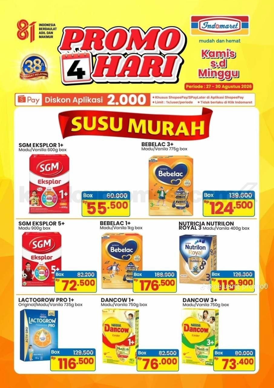Promo JSM Indomaret 27-30 Agustus 2026 Minggu Ini
