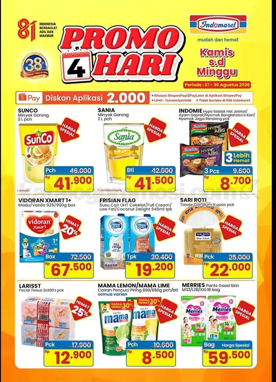 Promo JSM Indomaret 27-30 Agustus 2026 Minggu Ini