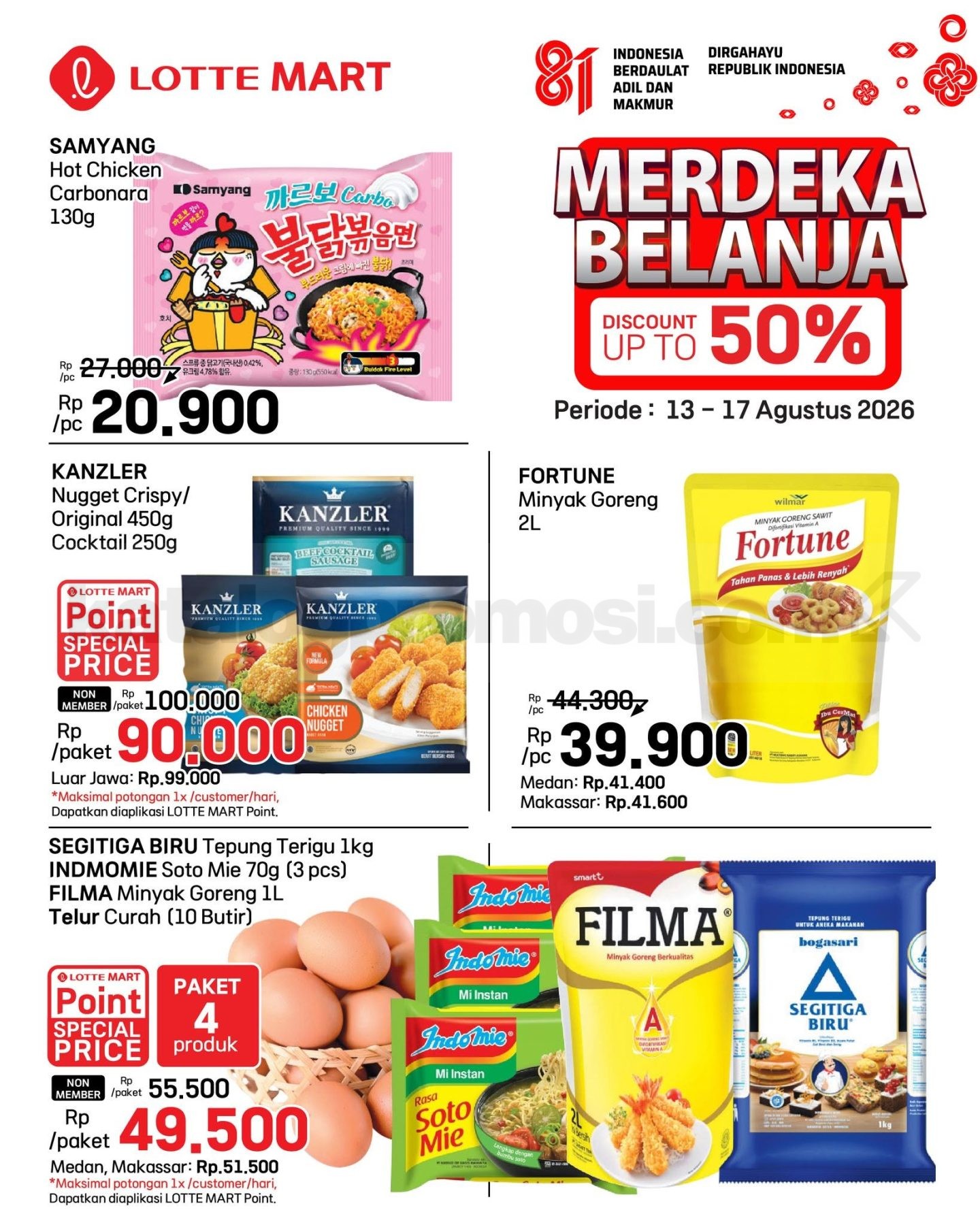 Promo JSM Lottemart Weekend 13-17 Agustus 2026