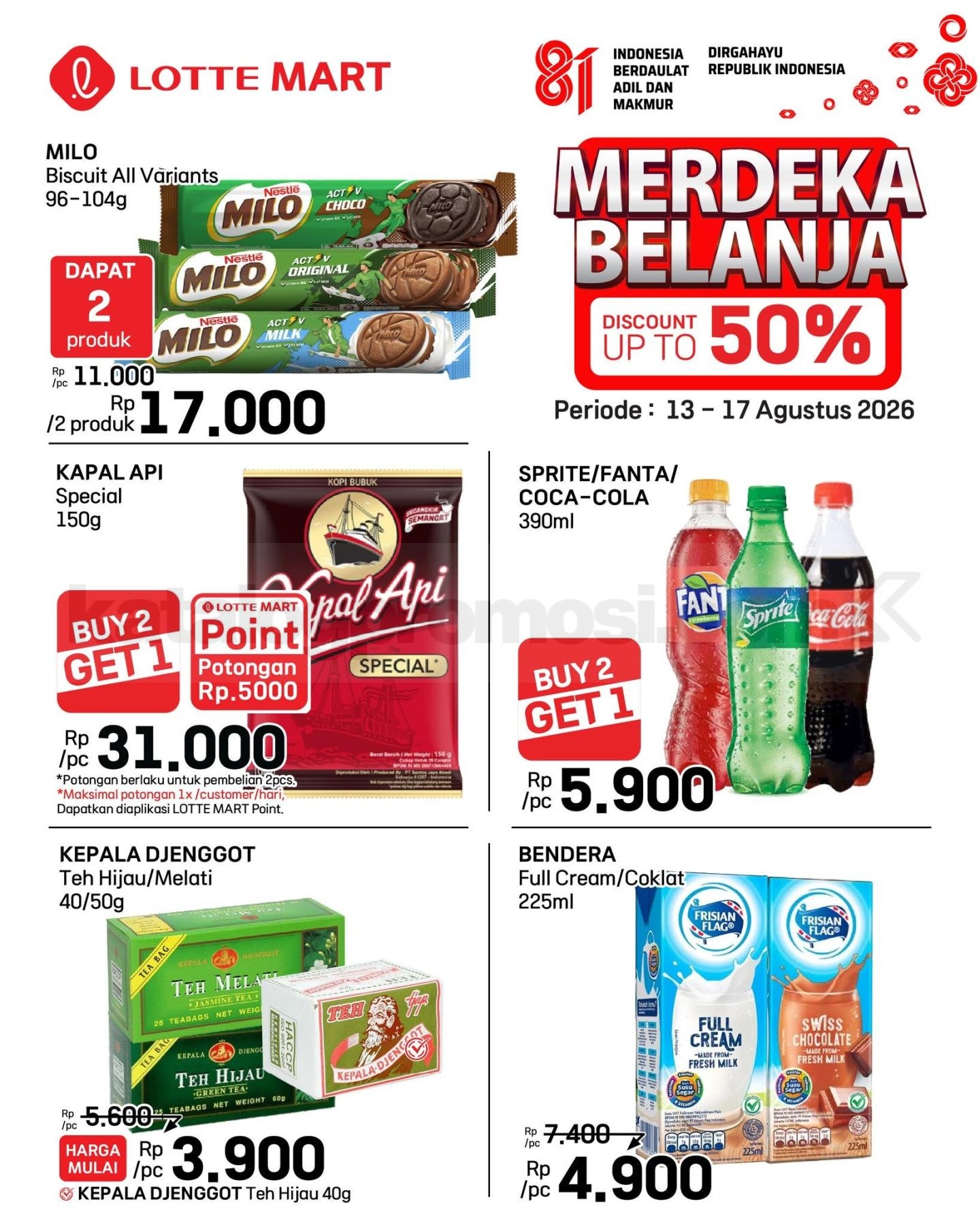 Promo JSM Lottemart Weekend 13-17 Agustus 2026